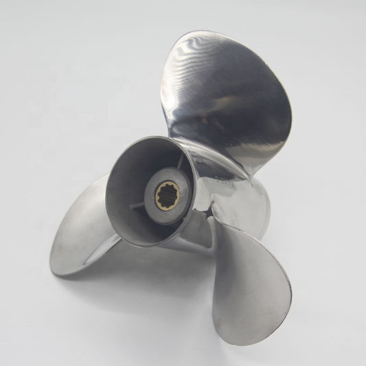 Top-of-the-line stainless steel 3-blade marine propeller for 25–30 hp outboard motors