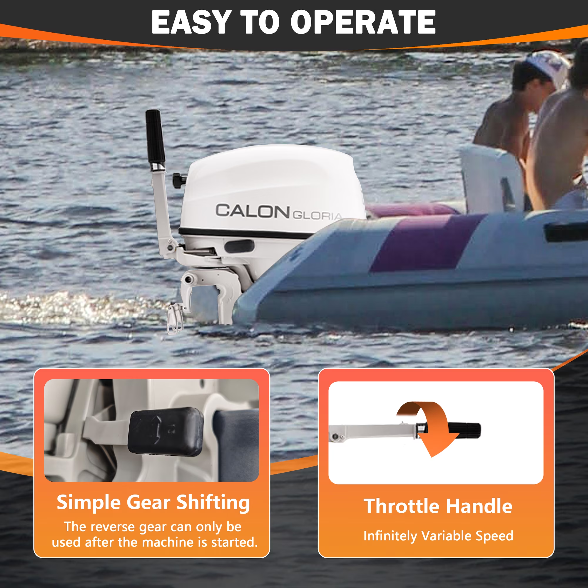 T20BL / 20HP 2 Stroke Gasoline Outboard Motor | Manual/Electric Start, Tiller/Remote Control for Fishing Boat