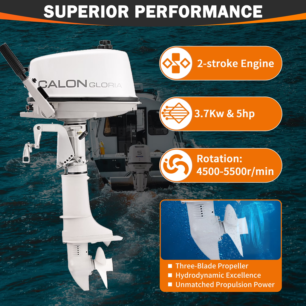 T5BS / 5HP 2-Stroke Outboard Motor – Lightweight Marine Engine for Small Boats
