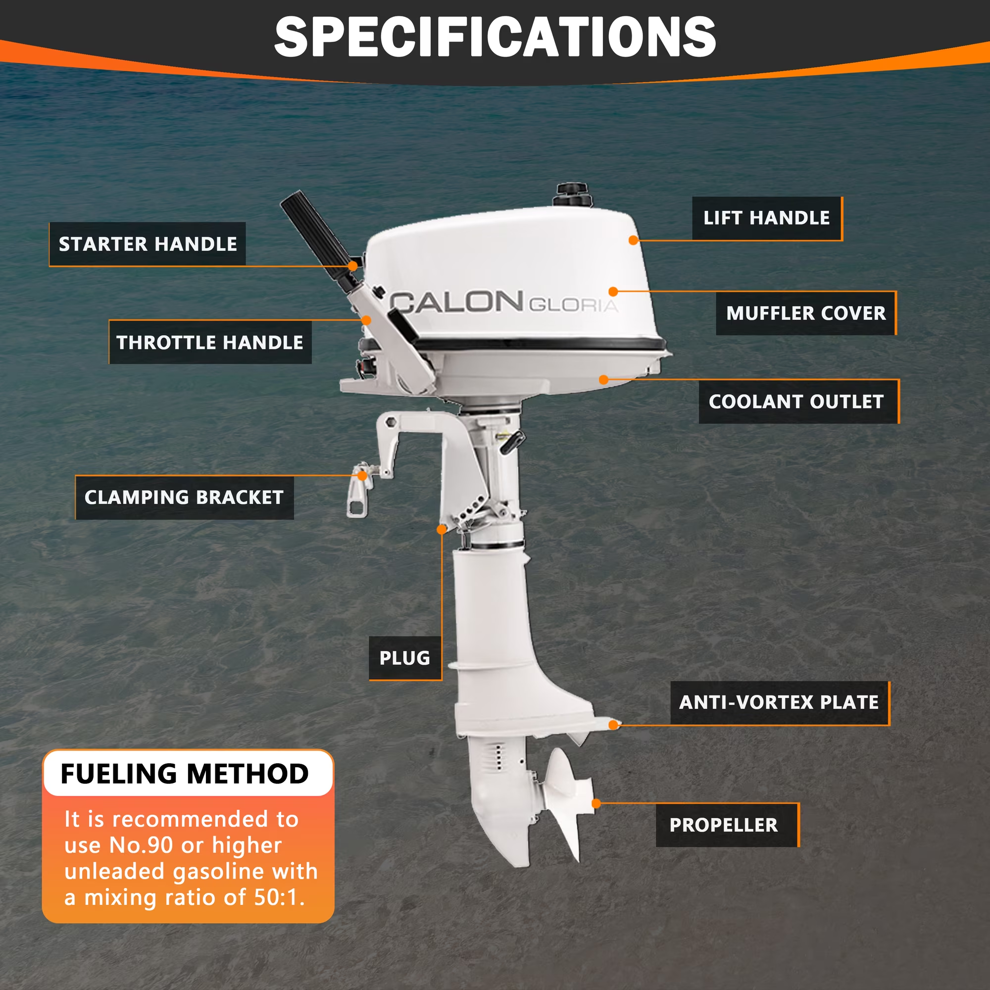 T5BS / 5HP 2-Stroke Outboard Motor – Lightweight Marine Engine for Small Boats