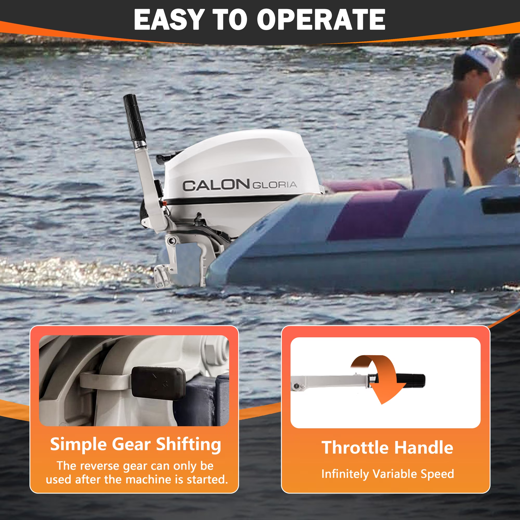 T15BS / 15HP 2 Stroke Boat Outboard Engine Marine Propulsion Motor For Private Water Use