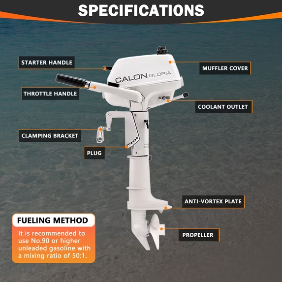 T3BS / 3HP 2 Stroke Boat Outboard Engine  Marine Propulsion Motor For Private Water Use