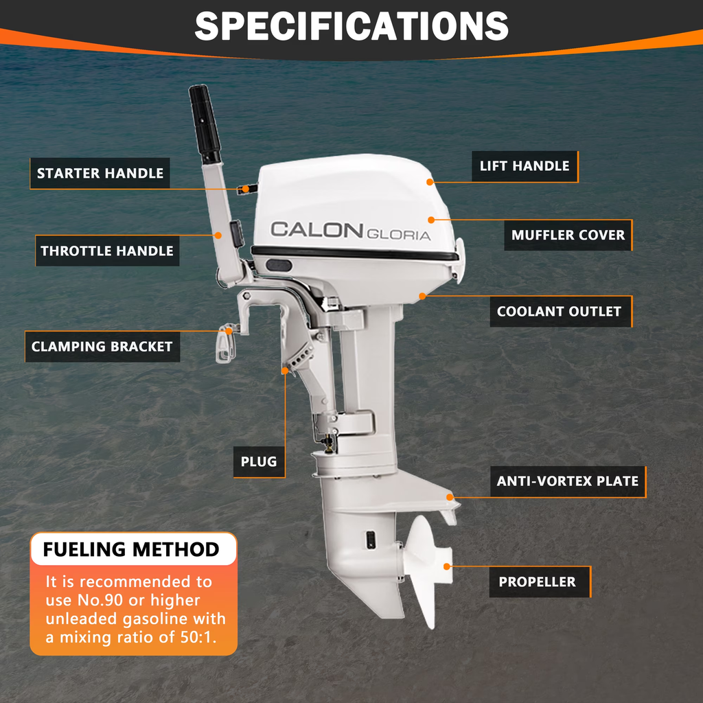 T9.8BS / 9.8HP 2 Stroke Boat Outboard Engine Marine Propulsion Motor For Private Water Use
