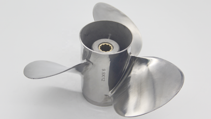 Top-of-the-line stainless steel 3-blade marine propeller for 25–30 hp outboard motors